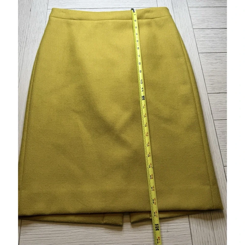 J Crew No 2 Pencil Skirt‎ Mustard Yellow 100% Wool Lined Sz 2. Classic. Workwear